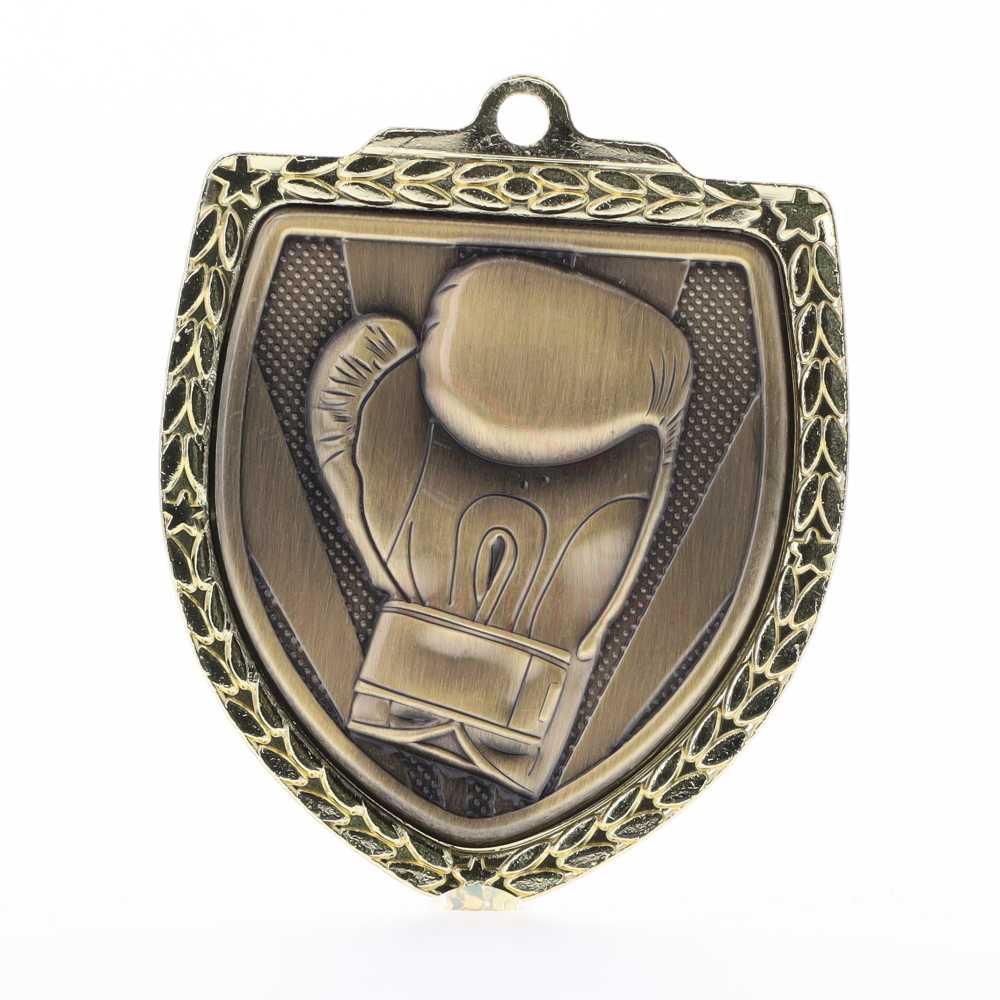 Boxing Shield Medal 80mm - Gold 