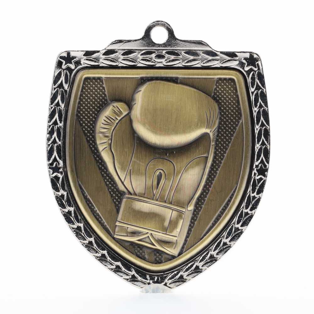 Boxing Shield Medal 80mm - Silver 