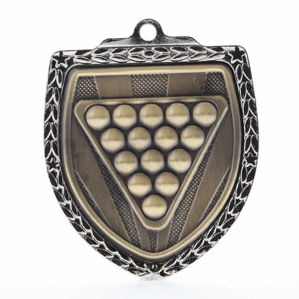 Billiards Shield Medal 80mm - Silver 