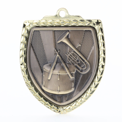 Band Shield Medal 80mm - Gold 