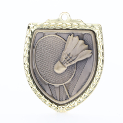 Badminton Shield Medal 80mm - Gold 