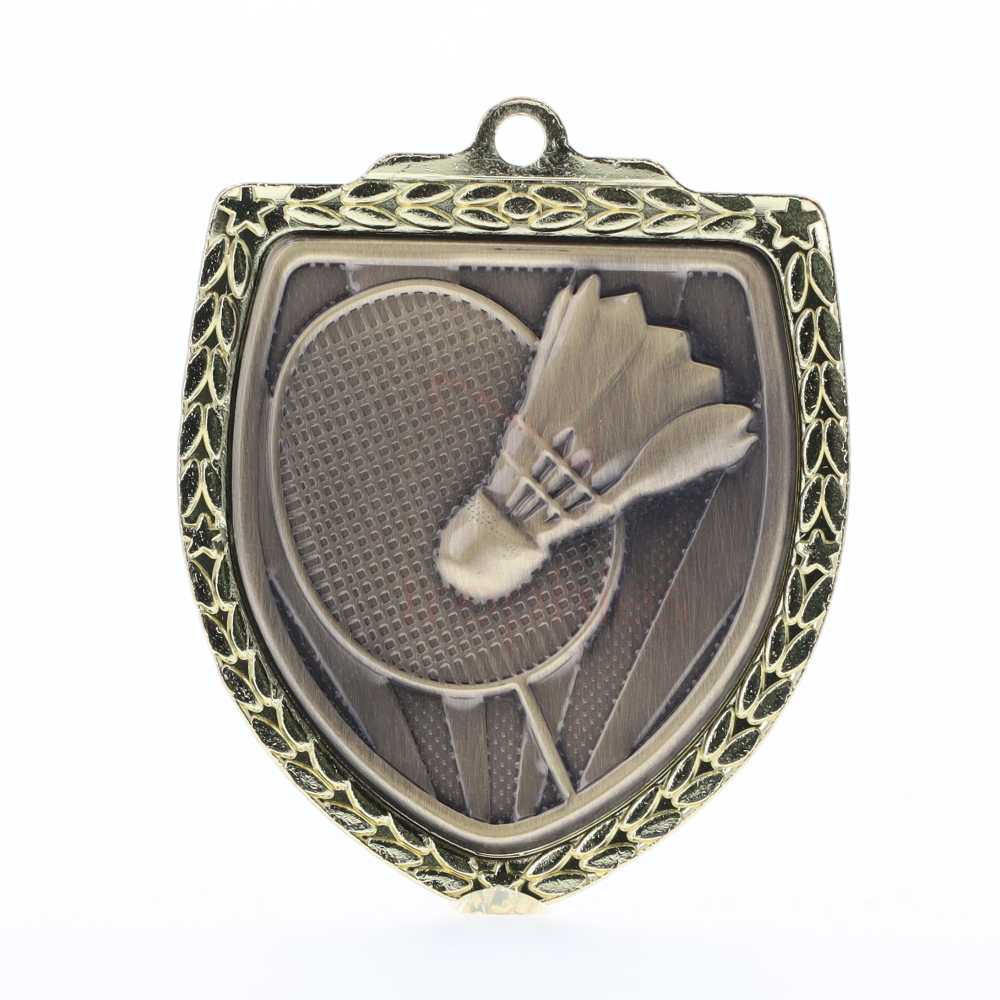 Badminton Shield Medal 80mm - Gold 