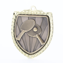 Table Tennis Shield Medal 80mm - Gold 