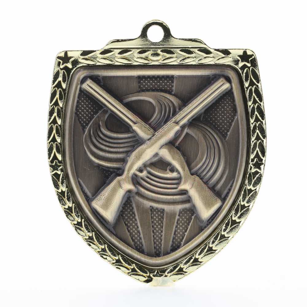 Shooting Shield Medal 80mm - Gold 