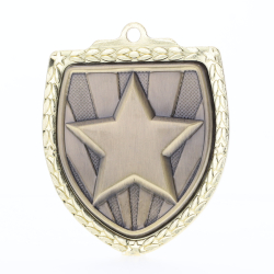 Star Shield Medal 80mm - Gold 