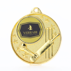 Cricket Logo Starry Medal 50mm - Gold