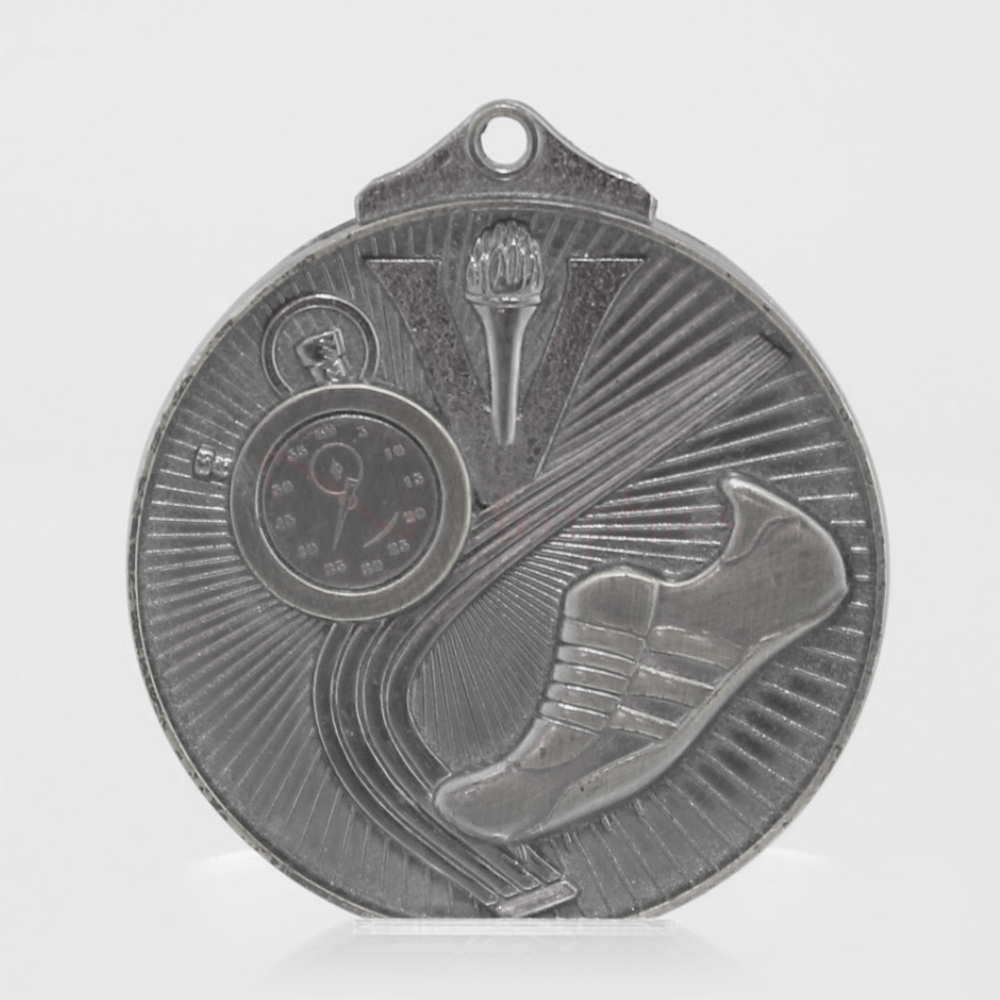 Embossed Track Medal 52mm Silver