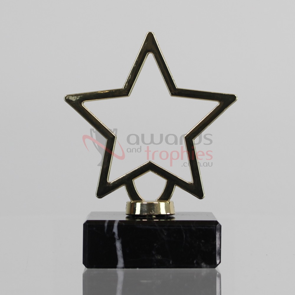 Metal Star Figurine on Marble Base 95mm