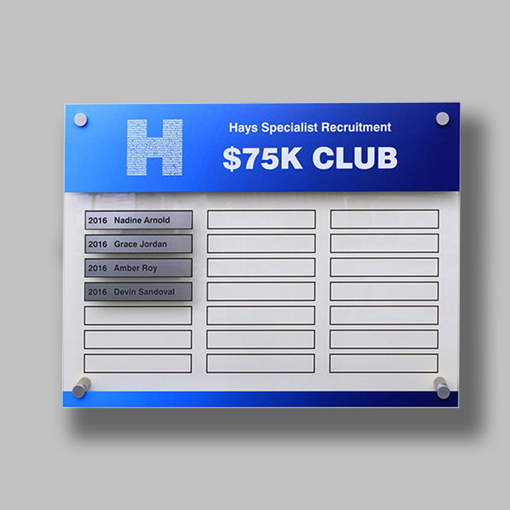 Clarity Acrylic Honour Board 600x450mm