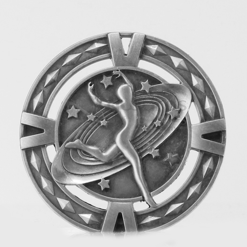 Cutout Dance Medal 60mm Silver