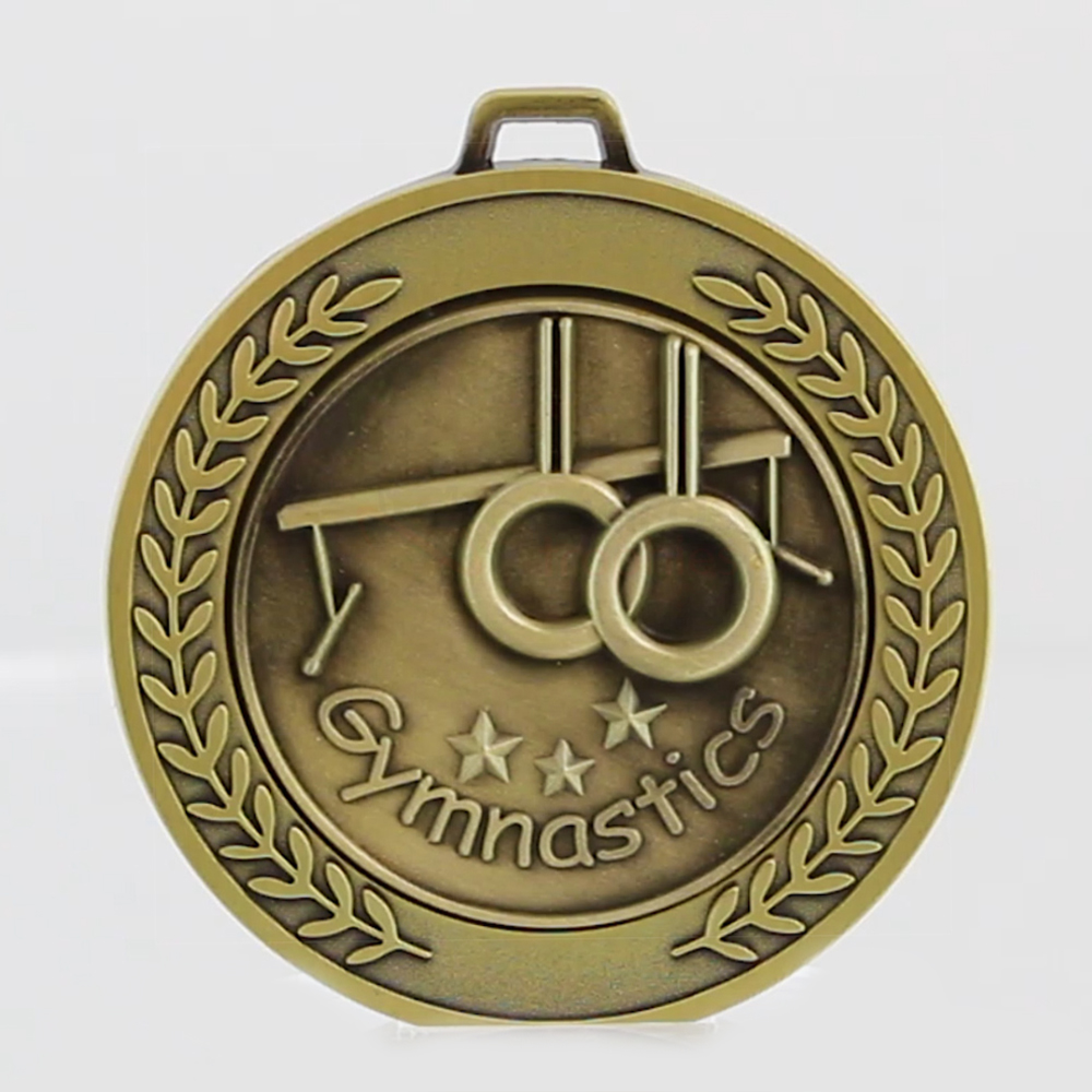 Heavyweight Gymnastics Medal 70mm Gold Gymnastics - AwardsAndTrophies.co.nz